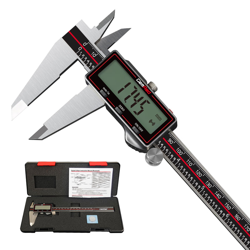 [Australia - AusPower] - Wireless Digital Caliper, 200mm/8inch Stainless Steel Precision Measuring Tool with Data Output, Inch/MM Conversion, Zero Reset, Auto Off, for DIY, Woodworking, Jewelry Making 