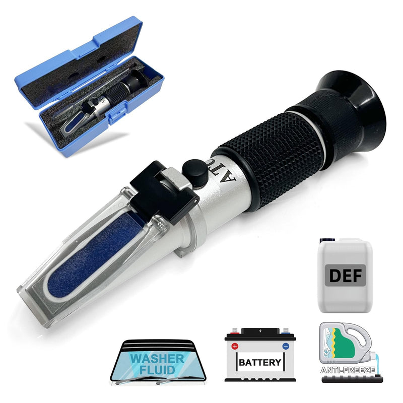 [Australia - AusPower] - 5-in-1 Refractometer for DEF Urea Concentration, Windshield Washer & PG/EG Antifreeze Freeze Point, Battery Specific Gravity - Refractometer for Coolant, Antifreeze, and Diesel Fluid 