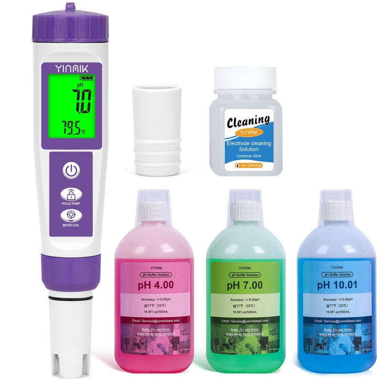 [Australia - AusPower] - YINMIK 6 in 1 pH Meter with 500mL pH Calibration Solution 