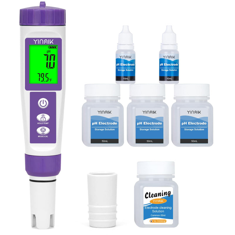 [Australia - AusPower] - YINMIK 6 in 1 pH Meter with pH Storage Solution 