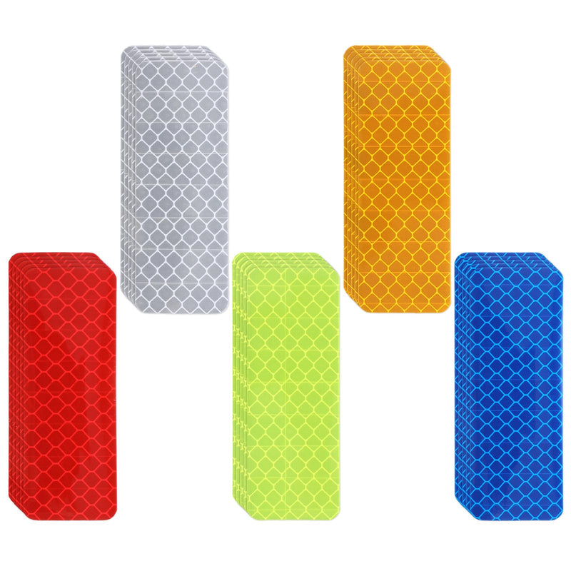 Larrel 70Pcs Reflective Tape for Bikes, 3.15x1.18in/8x3cm Self-Adhesive Warning Safety Lightweight Reflector Stickers Marked Reflective Stickers for Bicycles Vehicle Cars Motorcycles