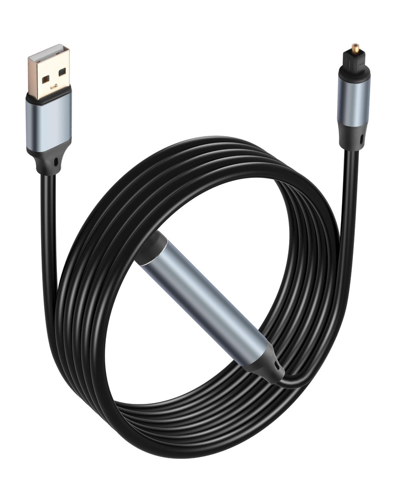 CERRXIAN USB to Optical Audio Adapter Cable, 6FT USB 2.0 A Male Input to SPDIF Port Male Output Fiber Optic Adapter for Computer, Laptop Connection Fiber Optic Box (NOT for TV)