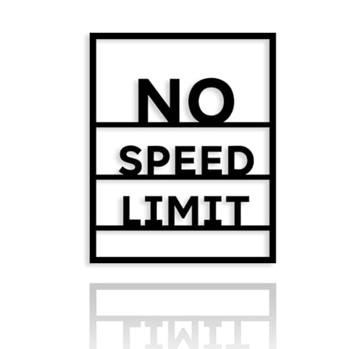 Metal No Speed Limit Sign Inspirational Wall Art Positive Affirmations Wall Decor, Motivational Art for Boys Bedroom living Room Bathroom Home Office Classroom, 10.5x13 Inch