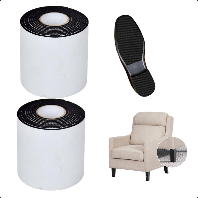 2 Roll Anti Slip Traction Tape, Grip Tape for Shoes, 10 * 100cm+5 * 100cm, Friction Abrasive Adhesive for Stairs/Furniture/Indoor/Outdoor, Sole Repair Guard Tape for All Shoes Heels Noise Reduction
