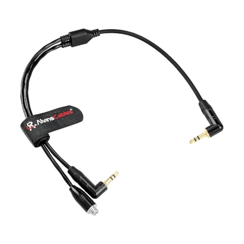 Alvin's Cables Tentacle Sync 3.5mm TRS Microphone Y-Cable for Tentacle Sync E Generator, Track E Audio Recorder, for Camera Audio Input, External Mics, 30CM| 12inches