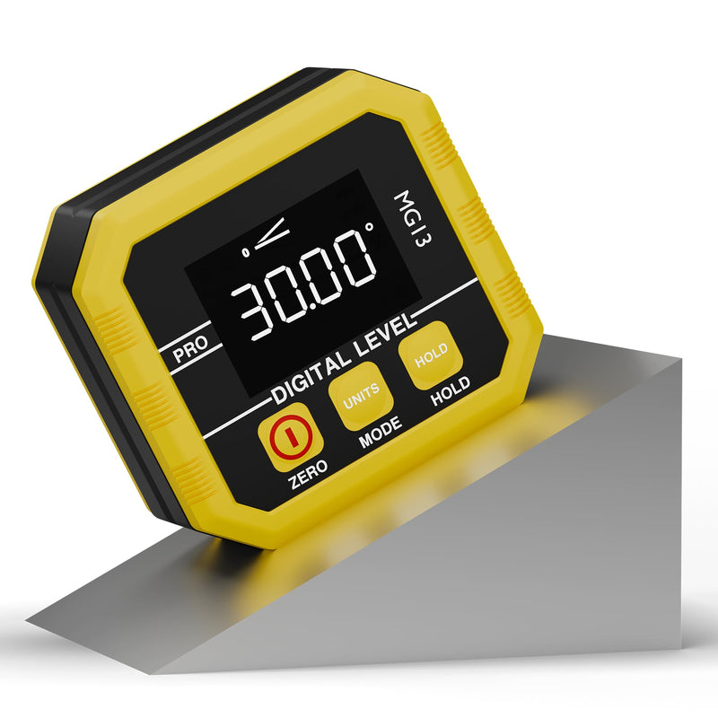 [Australia - AusPower] - Rechargeable Digital Angle Finder and Magnetic Inclinometer Gauge | ±0.1° Accuracy Protractor | 360° Flip Screen for Woodworking, Construction, Machinery 