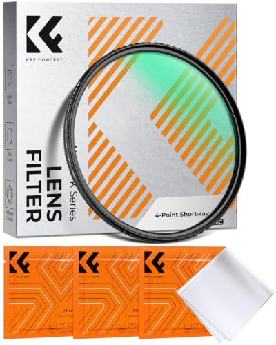 K&F CONCEPT 67mm Variable Short Line Star Lens Starburst Filter 4 Point