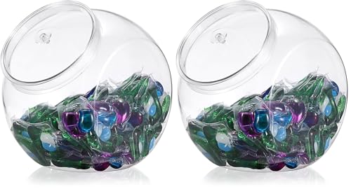 Sumnacon Laundry Pods Container with Lid Wide Mouth Laundry Room Organization Containers Plastic Food Storage Jar with Lid for Pantry Versatile Candy Jar or Cookie Containers for Kitchen (Pack of 2) 80 Ounces (Pack of 2)