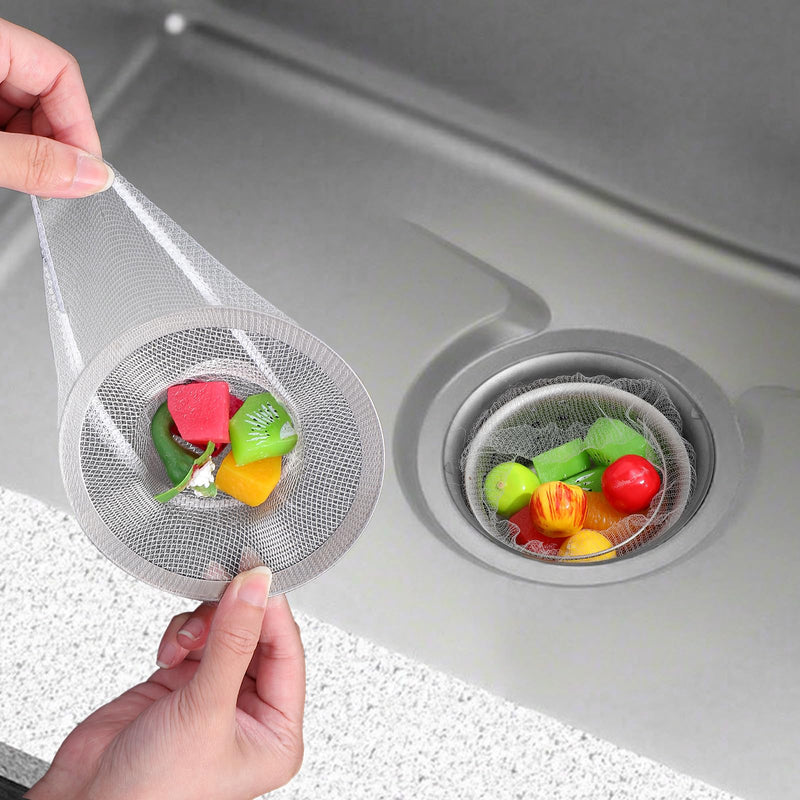 300 x Disposable Strainer Bags, Wash Basin, Elastic Filter Bags for Kitchen Sink, Polyester Drain Strainer, Kitchen Sink, Ideal for Kitchen and Bathroom 300