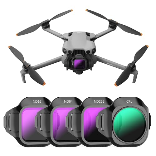 FPVtosky ND & CPL Filter Set Compatible with DJI Mini 5 Pro, Multi-Coated Optical Glass Filter Drone Camera Accessories (4 Pack-CPL+ND16/64/256) 4Pack(CPL, ND16/64/256)