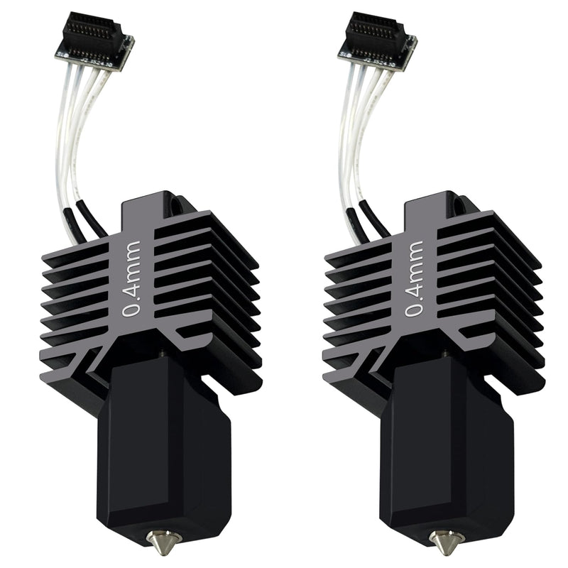 2PCS P1P/P1S Hotend 0.4mm Ceramic Assembled Extruder Printhead Kit for Bambu Lab P1P/P1S- 3D Printer Hot End Replacement with 0.4mm Hardened Steel Nozzle, Thermistor, Heater Cartridge and Heat Block Hotend 0.4MM for P1P/P1S