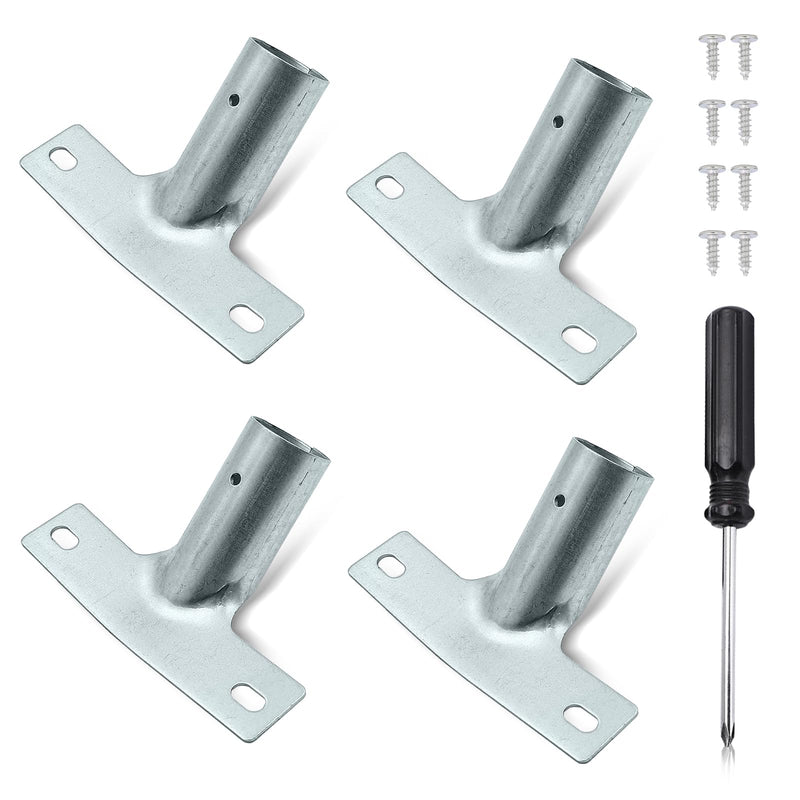 Metal Handle Holder, Set of 4 Broom Handle Holder for Broom Handles up to Diameter 25 mm Broom Handle Holder Set Metal Handle Holder for Broom Handles with Phillips Screwdriver for Telescopic Rod