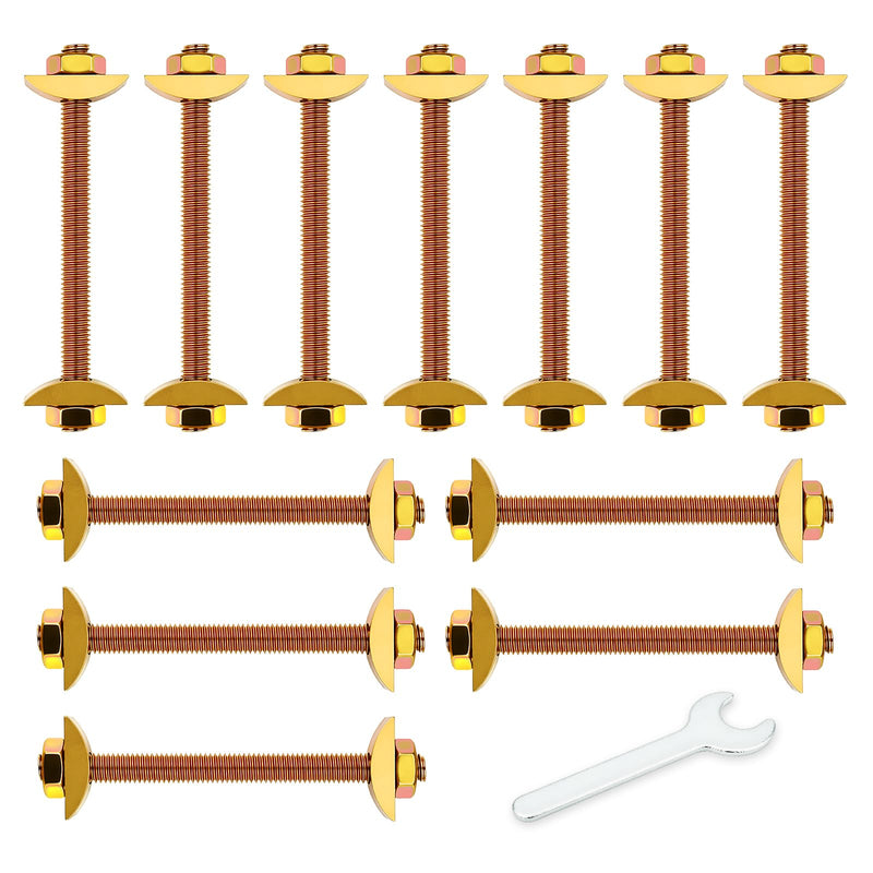 [Australia - AusPower] - MEANLIN MEASURE 12PCS Countertop Connector Bolts, M8 × 100 mm Furniture Fastening Connectors, Joint Connector Drawbolt Pack for Bed Frame Table Furniture Butcher Blocks Connecting with Wrench 