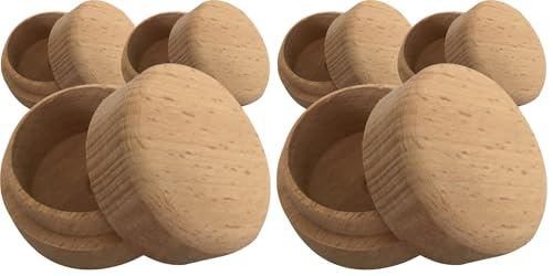 ARTIBETTER Small Boxes 3pcs Round Wooden Ring Boxes with Lid Small Earring Display Box Wooden Keepsake Box for Jewelry Earrings Necklace Proposal Engagement Birthday Wedding Ring Box (Pack of 2) 5.5X5.5X4.3cm (Pack of 2)