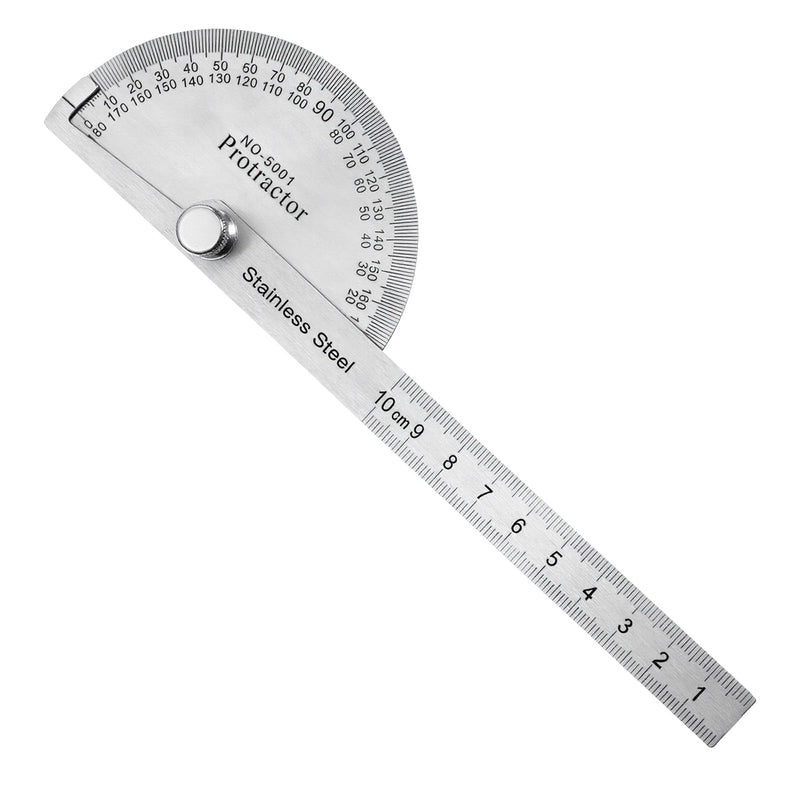 Protractor Metal 0-180° Stainless Steel Angle Gauge Universal Protractor with Metal Locking Screw Adjustable with Scale for Schools Carpenters Painting Drawing Pen