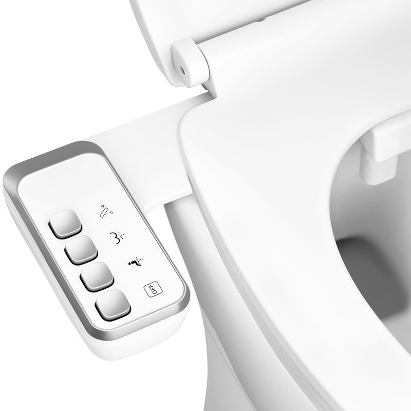 Bidet Attachment for Toilet,Independent Adjustable Water Pressure,Self Cleaning Non-Electric Dual Nozzle for Frontal & Rear Wash,Fresh Water Bidet Toilet Seat, White A1-Bidet Attachment