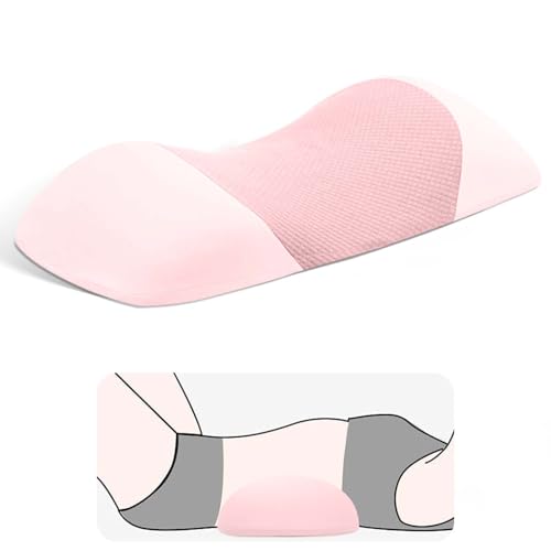 Lumbar Support Pillow for Sleeping,Premium Memory Foam Lower Back Pain Relief Bed Rest Support Pillows for Car Bed,Couch,Waist Support Care Cushion,Sleep Lumbar Pillow (Light Pink) Light Pink