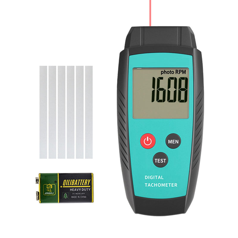 [Australia - AusPower] - Non Contact RPM Tachometer with Large LCD Display for Precision RPM Measurement, 10 to 99,999 RPM Laser Photo Digital Tachometer RPM Gauge Meter with Reflection Tapes, MAX/MIN/LAST and Memory Function 