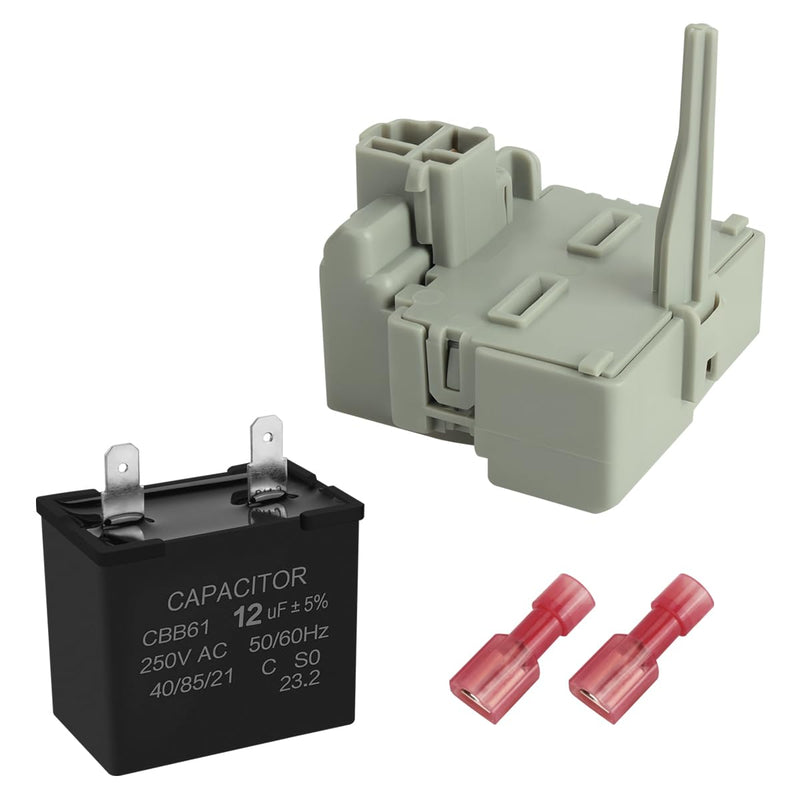 W10189190 W10662129 Refrigerator Start Relay and Capacitor Kit for Whirlpool Kenmore - Compatible with Embraco QD TSD2 Compressor - Replaces WPW10189190 WPW10662129 W10197428 241941003