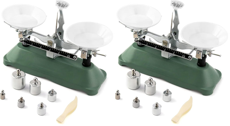 [Australia - AusPower] - QWORK Balance Scale, 200g / 0.2g, Mini Laboratory Triple Beam Balance Beam Scale for Teaching Tool (Pack of 2) 200g / 0.2g (Pack of 2) 