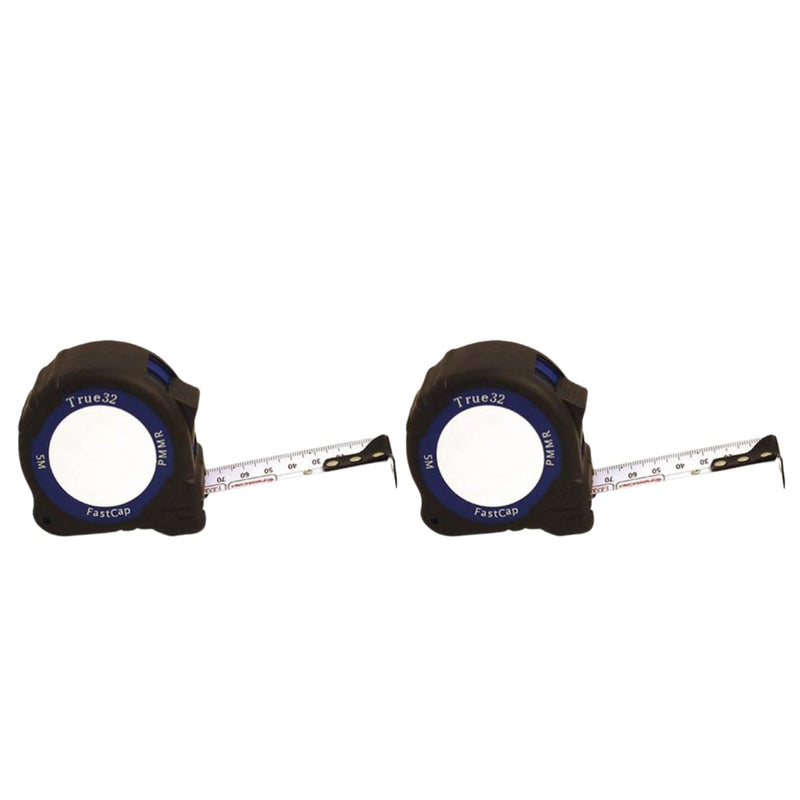 FastCap ProCarpenter True32 Metric Reverse Measuring Tape - Ideal for Professionals and Home Improvement - with Lever Action Belt Clip and Dual Locking System - 16' - 99953 (Pack of 2)