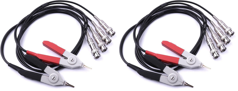 ATOPLEE 2pcs LCR Meter Test Leads Lead Clip Cable Terminal Probe Wires,with 4 BNC Electrician Test Leads Kit,Digital Electrical Test Probes Set for LCR Meter Multimeter (Pack of 2)