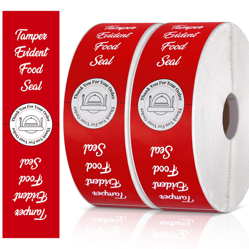 1000 Pcs Tamper Proof Stickers 1.5 x 6 Inch Tamper Evident Tape Security Delivery Seals for Freshness Labels Drink Food Pizza Packaging Red