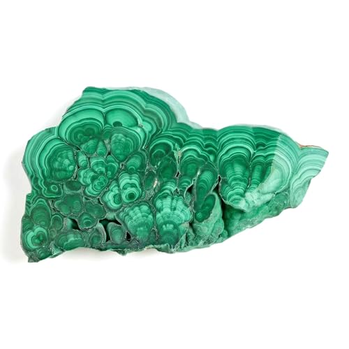 Natural Malachite Slice 50-100g (0.11-0.22lb), Polished Malachite Slab Healing Crystal Stone, Green Mineral Specimen for Jewelry Making, DIY, Reiki, Pocket Crystal Collection