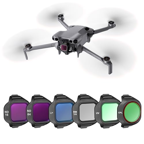 STARTRC Filter Set for DJI Mini 5 Pro Accessories, 6 Pack Black Diffusion Mist/LPR/UV/ND16/64/CPL Mini 5 Pro Drone Lens Filters, Multi Coated HD Optical Glass 6 pack LPR/BM/UV/CPL/ND16/64