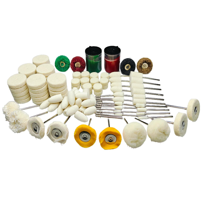 [Australia - AusPower] - 117PCS Dremel Polishing Kit, Polishing Wheel with 2 Polishing Compound，Dremel Polishing Bits for Resin,Jewelry,Metal,Watch 
