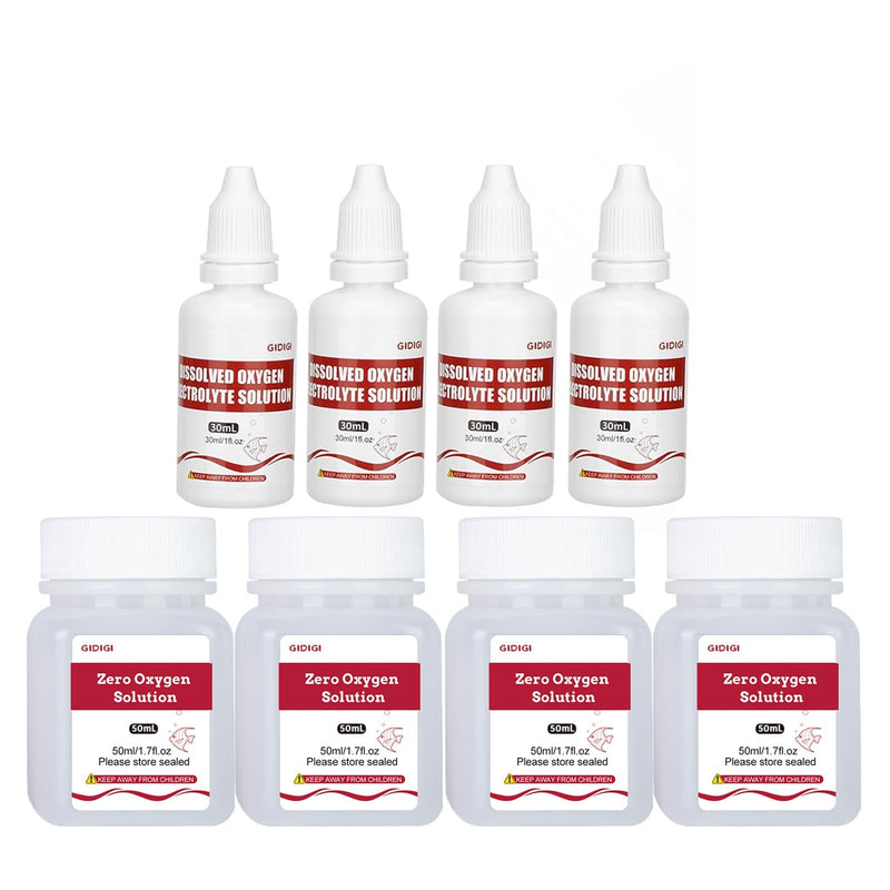 [Australia - AusPower] - Zero Oxygen Calibration Solution and Electrolyte Solution 8pcs for Dissolved Oxygen Meters, 4 Bottles 50ml Zero-Oxygen DO Standard Solution, Applicable for All Brands of Dissolved Oxygen Testers 