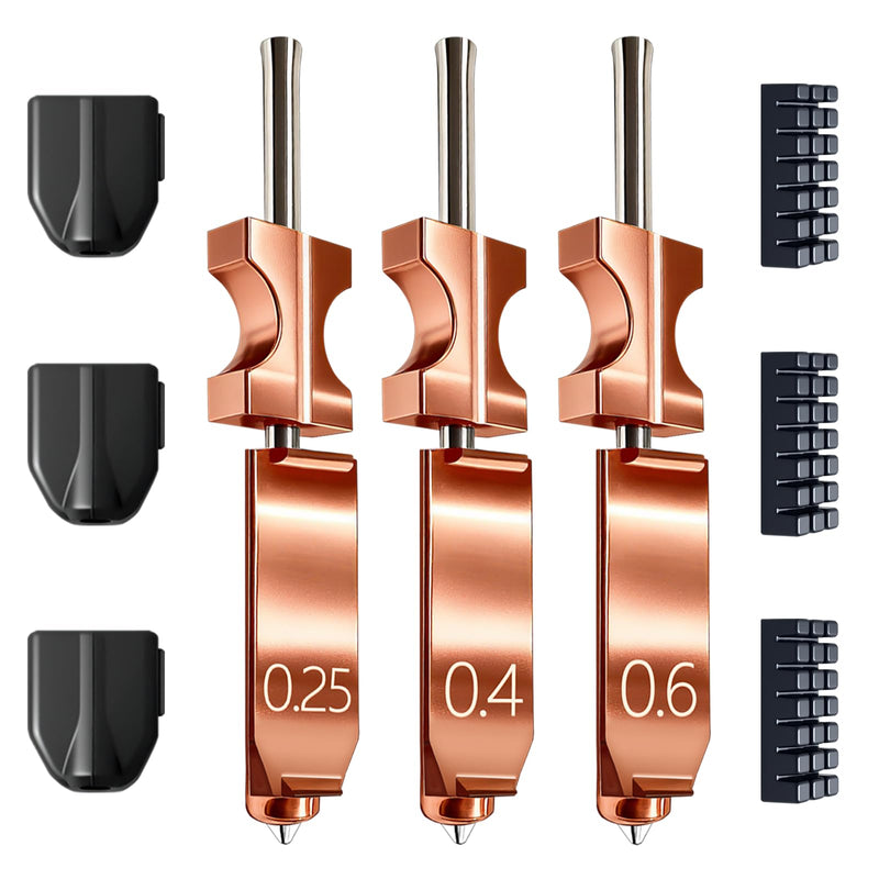 New Upgraded 0.25MM&0.4MM&0.6MM Hotend Kit for Flashforge AD5X Nozzle, All Metal 3s Quick-Detachable Nozzle kit,HTR 550°C Hardened Steel Nozzle,32mm³/s High Flow,600mm/s High-Speed AD5X Parts