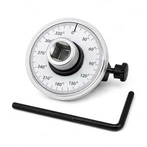 MASITE PCWJ 1/2-inch drive torque angle gauge with 360° scale, zero-return adapter and adjustable arm