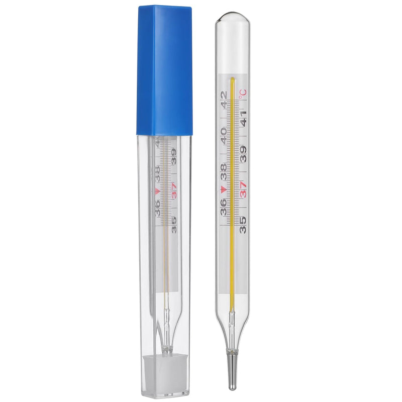 [Australia - AusPower] - Glass Temperature for Adults, 2Pcs Oral Temperature Armpit Precise Measurement Fast Reading for Elderly Family Clinic ℃ 