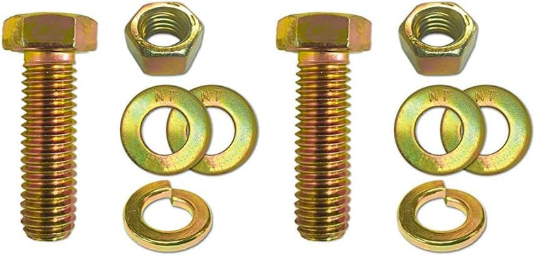 (4 Sets) 1/2-13x1-1/2 Grade 8 Hex Cap Bolts Screws, Nuts, Flat & Lock Washers Yellow (Pack of 2) 1.5 inches (Pack of 2)