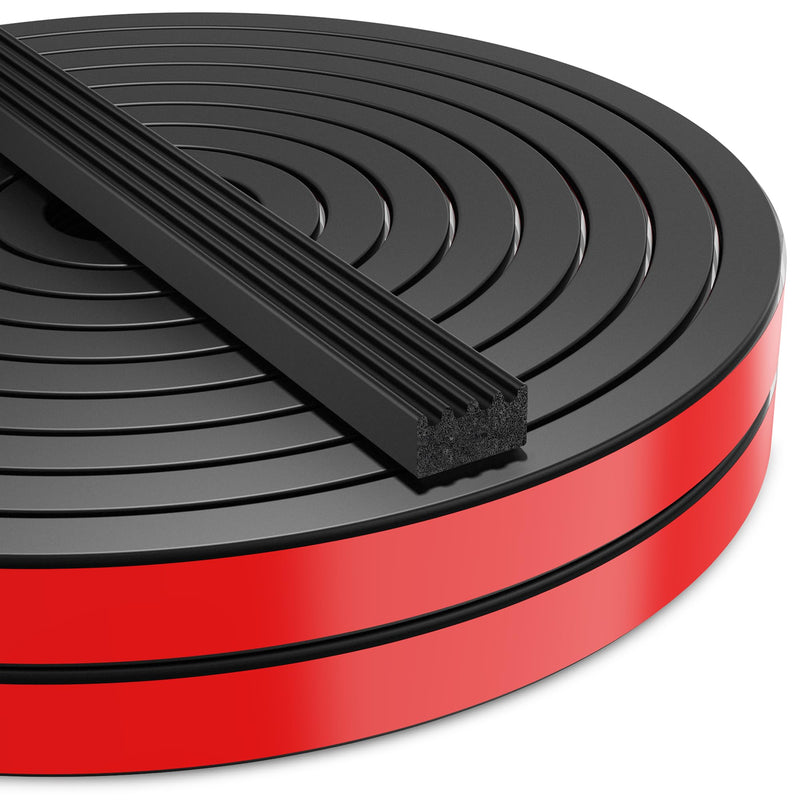 UIOCSSC 26Ft EPDM Rubber Weather Stripping Foam RV Door Seal Self-Adhesive Marine Hatch & RV Door Seal, Automotive Weatherstrip for Enclosed Trailer, Boat, Truck Bed & Home, W:0.625"; H:0.375" 26 Feet Black