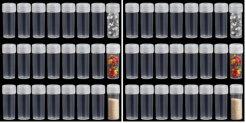 120 Pieces 5 ML Plastic Sample Bottles Vial Storage Mini Clear Storage Case with Lid Vial Storage Container Test Tube for Small Items (Pack of 2) 120 Count (Pack of 2)