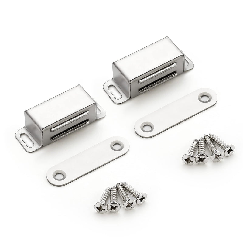Ravinte 16 Pack Silver Magnetic Door Catch, Brushed Satin Nickel Cabinet Magnets, Strong Magnetic Catch Latch for Kitchen Cabinets, Drawers & Cupboards, Stainless Steel Closures