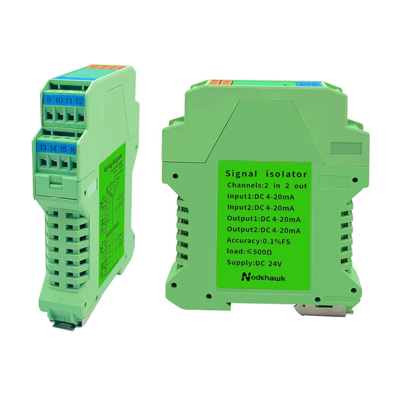 [Australia - AusPower] - Signal Isolator DC 24V,PLC Detect Signal Conditioner,Module Analog Output(2 in 2 Out 4-20mA Turn 4-20mA) 2 input and 2 output 