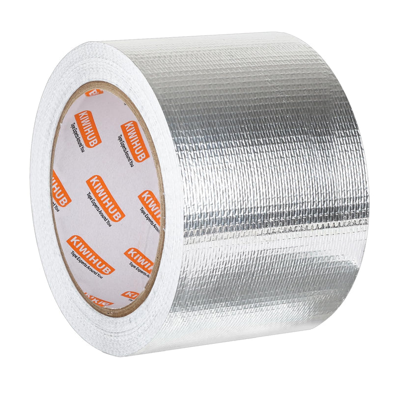 Adhesive Aluminum Foil Heat Shield Tape Barrier，Fiberglass Thermal Insulation Reflective Tape for High Temp Protection, Hose and Auto Use(Silver,3in X 66ft)