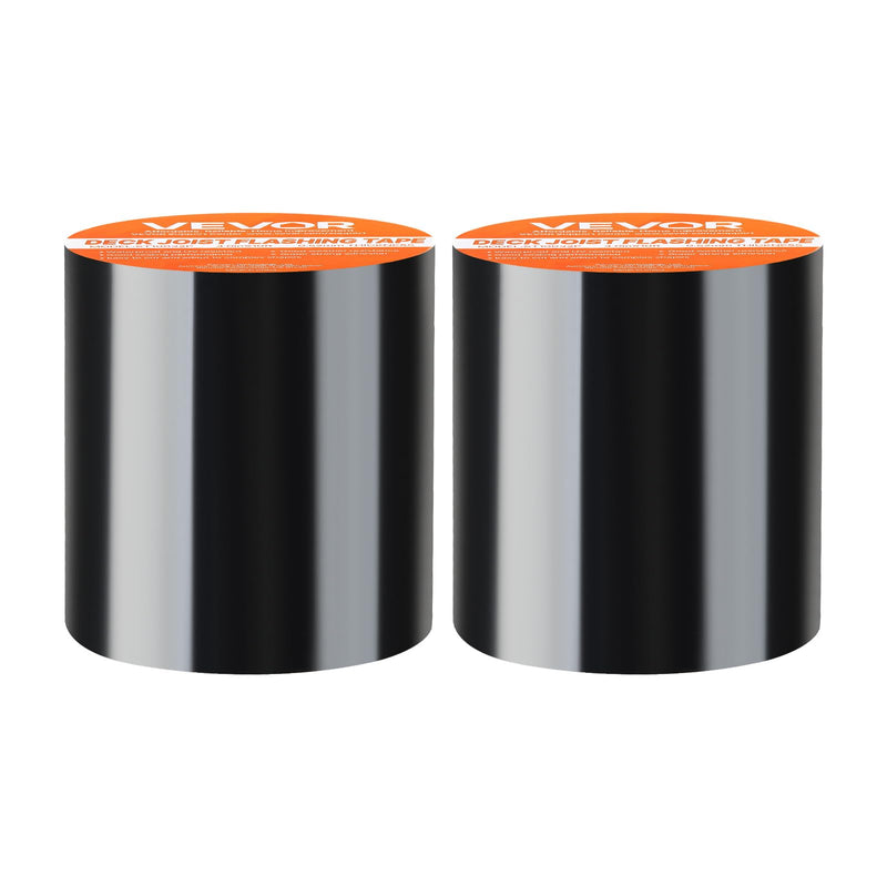 VEVOR Waterproof Patch and Seal Tape, 4 inch x 10 ft, Pack of 2, Weather-Resistant Waterproof Tape for Leaks and Repairs, Peel and Stick Easy Indoor and Outdoor Use for Roof, Wall, and Pipe, Black