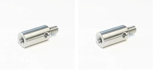 Thread Adapter 4-48 Outer Thread Shank to M2.5 Inner Thread for Dial Indicator 5mm Diameter 10mm Long (Pack of 2) Adapter 4-48UNF TO M2.5 (Pack of 2)