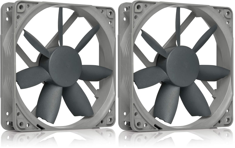 Noctua NF-S12B redux-1200, High Performance Cooling Fan, 3-Pin, 1200 RPM (120mm, Grey) (Pack of 2) 120x120x25 mm (Pack of 2)