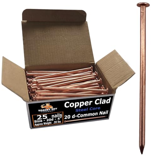 BRAUNY BOY HARDWARE 4-inch copper-clad masonry nail spikes for tree and stump removal, pack of 25