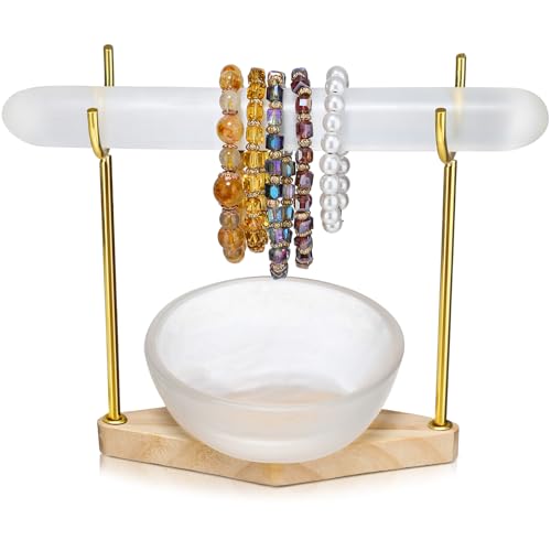 RattanView Selenite Bracelet Holder Display Stand Crystal Bowl, 4 In Round 4 Inch