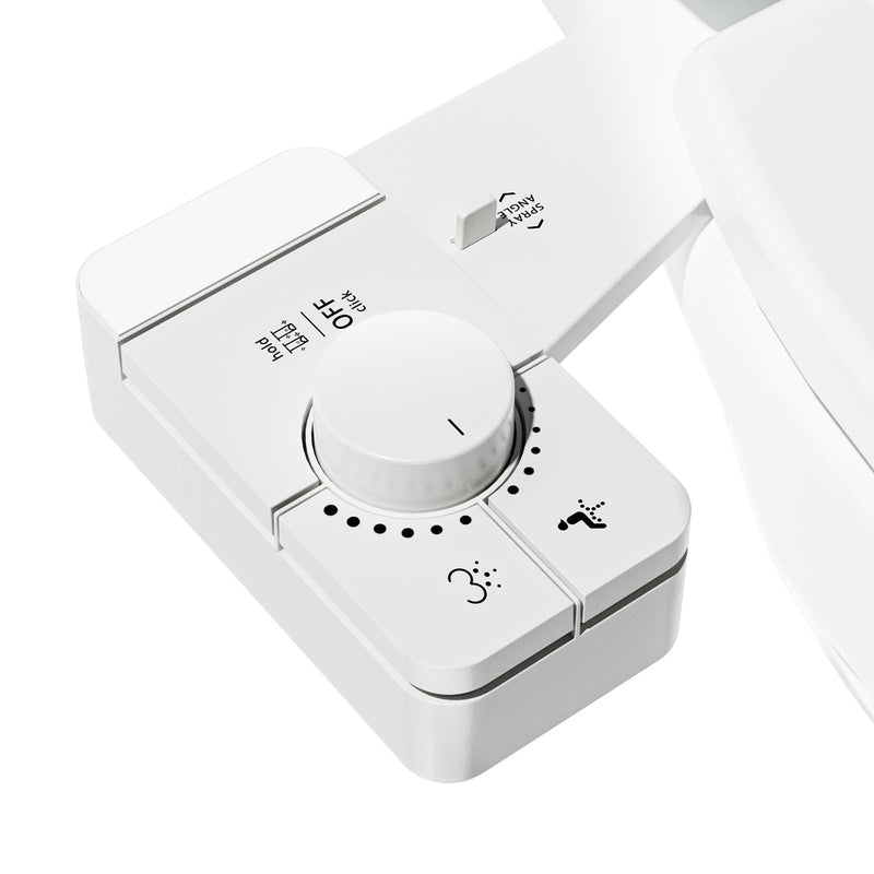 SAMODRA Bidet Attachment for Toilet, Non-Electric Fresh Cold Water Bidet Toilet with Angle Control Dual Nozzle, Adjustable Water Pressure & Self Cleaning Nozzle (1 Unit, WHIET) 1 unit