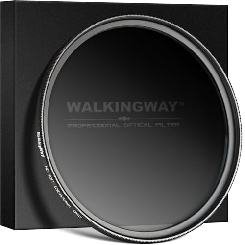 Walking Way 72mm GND16 Variable Filter 4 Stops Camera Lens Graduated Neutral Density Filters 30 Multi-Layer Coating Ultra-Slim HD Waterproof Scratch Oil Resistant Lens Filter, Aluminum Alloy Frame