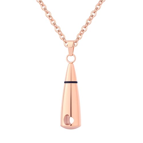 Urn Necklace Pendant Teardrop Cremation Jewelry for Ashes Memorial Keepsake for Women Men with Mini Keepsake Urn Memorial Ashes Jewelry Rose Gold