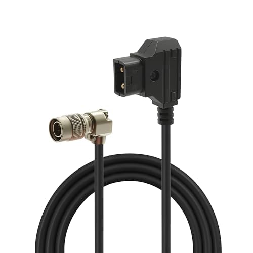 D-Tap to Hirose 4-Pin Male Coiled Power Cable Compatible with Sound Devices 688, 644, 633, Zoom F8/F4, MixPre-10 II, SmallHD AC7, DP7 Monitors, V-Mount & Gold Battery Mount Power Adapter, 31”