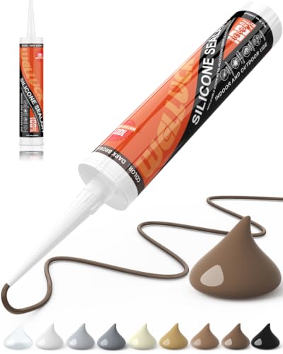 WELLUCK dark brown silicone caulk sealant tube for waterproof sealing and matching dark wood finishes
